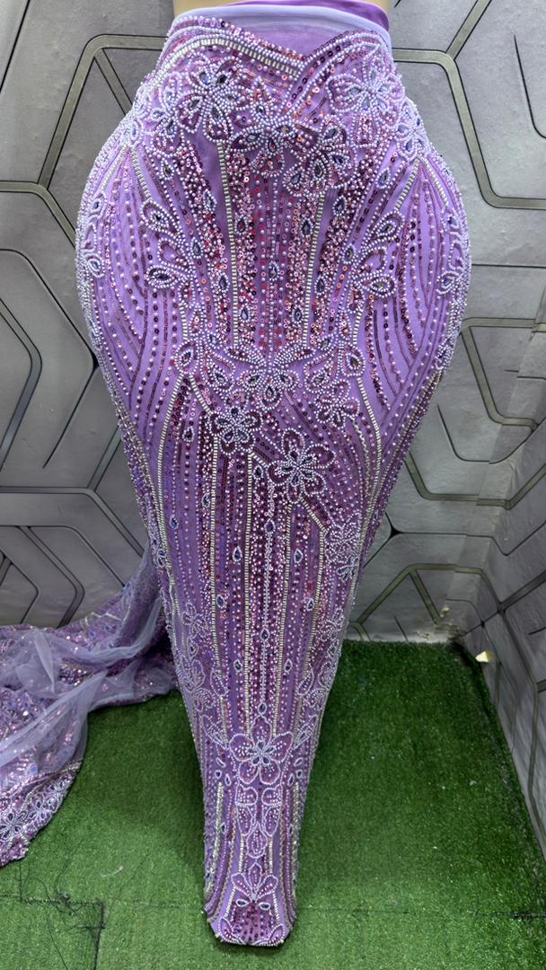 WhatsApp Image 2026-05-21 at 1.54.48 PM Luxury Lavender Stone Lace Fabric - Image 1